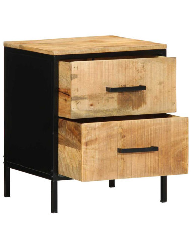 Armadio da Notte con cassetto Marrone e Nero 40 x 35 x 50 cm