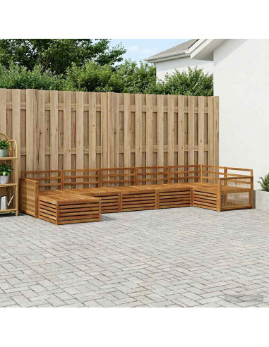 Set di divani da esterno 7 pcs Naturale