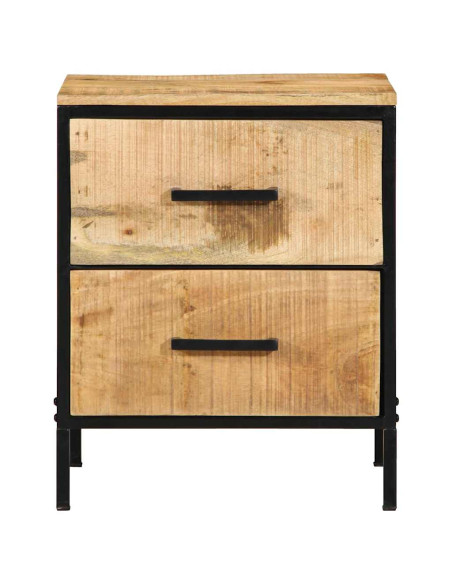 Armadio da Notte con cassetto Marrone e Nero 40 x 35 x 50 cm