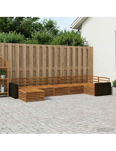 Set di divani da esterno 7 pcs Naturale