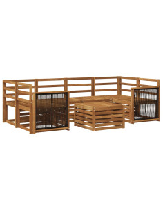Set di divani da esterno 7 pcs Naturale 2