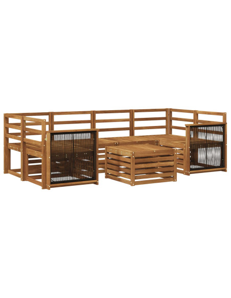 Set di divani da esterno 7 pcs Naturale
