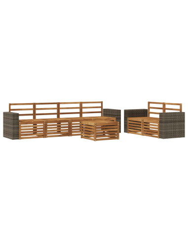 Set di divani da esterno 7 pcs Naturale