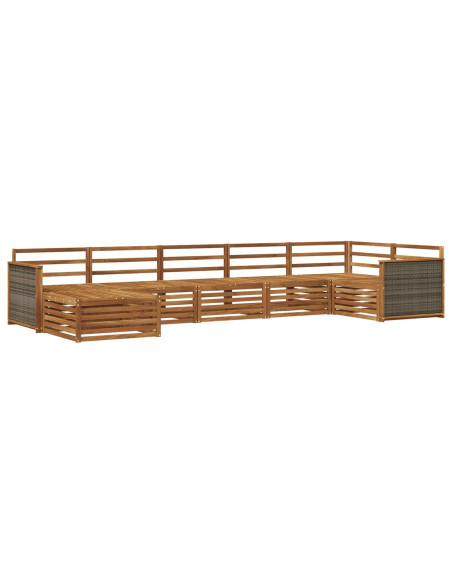 Set di divani da esterno 7 pcs Naturale