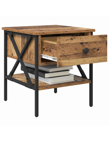 Comodino con cassetto 2 pcs Legno vecchio 40 x 42 x 45 cm