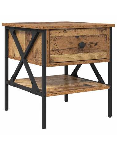 Comodino con cassetto 2 pcs Legno vecchio 40 x 42 x 45 cm