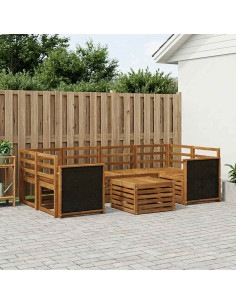 Set di divani da esterno 7 pcs Naturale
