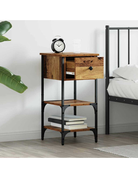 Armadio da Notte con cassetto 2 pcs Marrone 33.5 x 36 x 70 cm