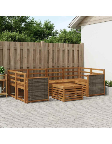 Set di divani da esterno 7 pcs Naturale