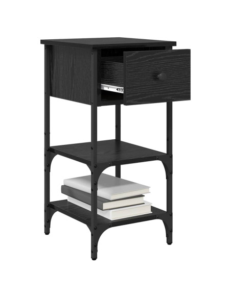 Armadio da Notte 2 pcs Rovere Nero 33.5 x 36 x 70 cm