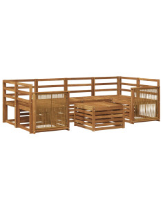 Set di divani da esterno 7 pcs Naturale 2
