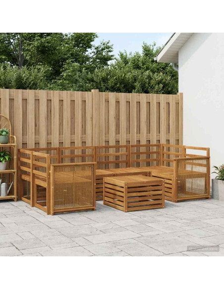 Set di divani da esterno 7 pcs Naturale
