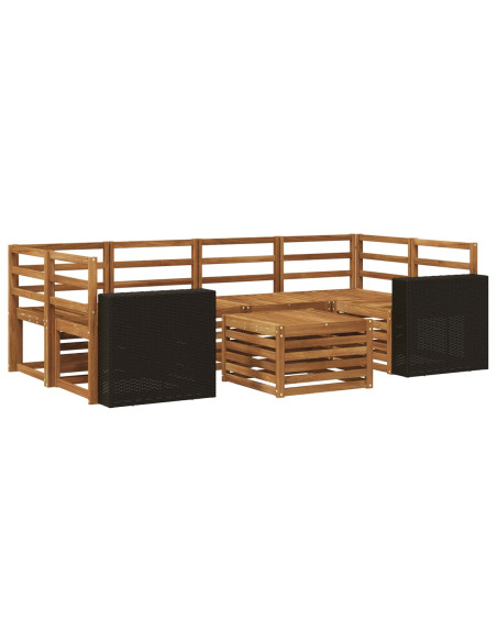 Set di divani da esterno 7 pcs Naturale