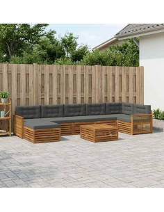 Set di divani da esterno 8 pcs Naturale e Antracite