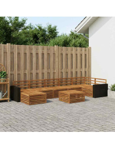 Set di divani da esterno 8 pcs Naturale
