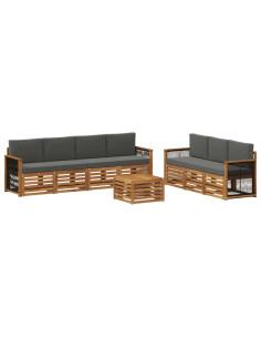 Set divani con cuscino 8 pcs Legno di Acacia Massello