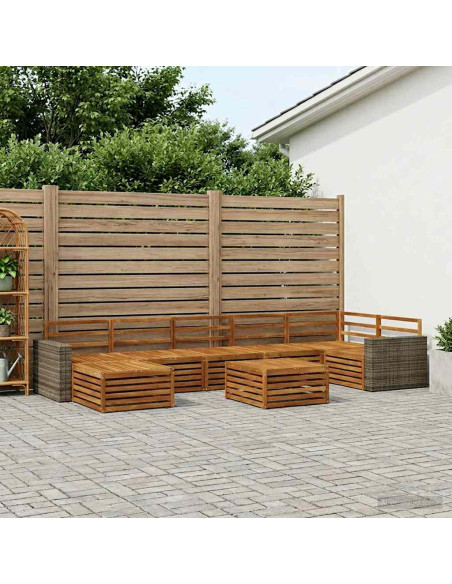Set di divani da esterno 8 pcs Naturale