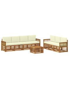 Set divani con cuscino 8 pcs Legno di Acacia Massello