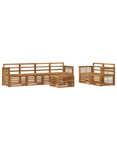 Set di divani da esterno 7 pcs Naturale 2