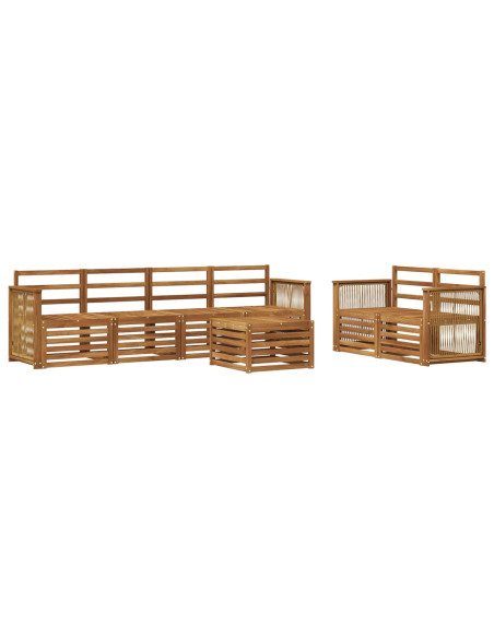 Set di divani da esterno 7 pcs Naturale
