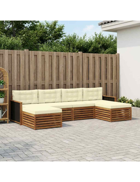 Set divani con cuscino 6 pcs Legno di Acacia Massello