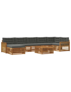 Set di divani da esterno 8 pcs Naturale e Antracite 2