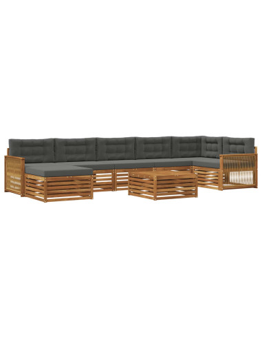 Set di divani da esterno 8 pcs Naturale e Antracite