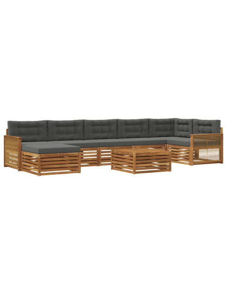 Set di divani da esterno 8 pcs Naturale e Antracite