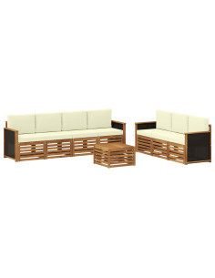 Set divani con cuscino 8 pcs Legno di Acacia Massello