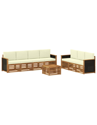 Set divani con cuscino 8 pcs Legno di Acacia Massello