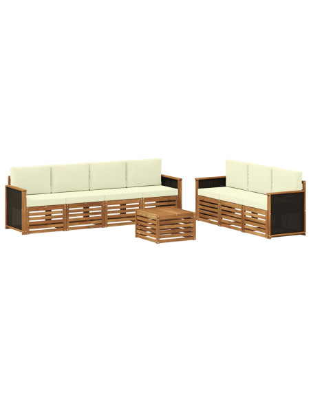 Set divani con cuscino 8 pcs Legno di Acacia Massello