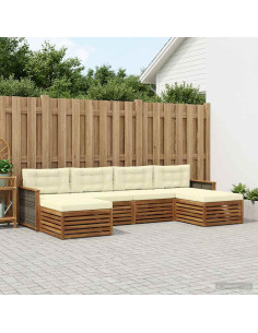 Set divani con cuscino 6 pcs Legno di Acacia Massello