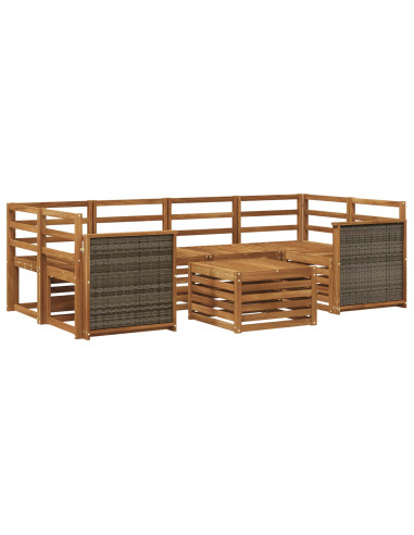 Set di divani da esterno 7 pcs Naturale