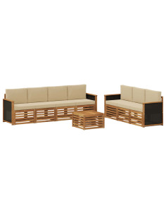 Set divani con cuscino 8 pcs Legno di Acacia Massello