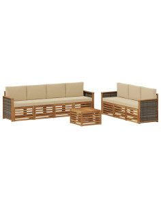 Set divani con cuscino 8 pcs Legno di Acacia Massello