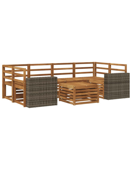 Set di divani da esterno 7 pcs Naturale