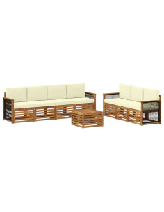 Set divani con cuscino 8 pcs Legno di Acacia Massello 2