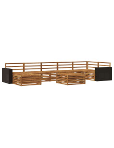 Set di divani da esterno 8 pcs Naturale 2