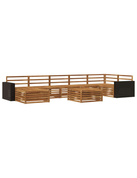 Set di divani da esterno 8 pcs Naturale