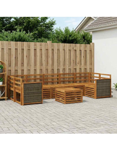 Set di divani da esterno 8 pcs Naturale