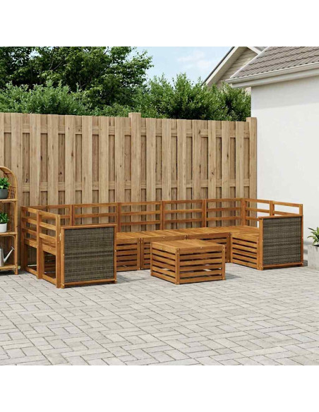 Set di divani da esterno 8 pcs Naturale