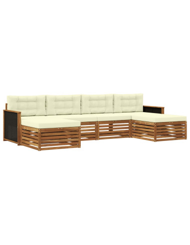 Set divani con cuscino 6 pcs Legno di Acacia Massello