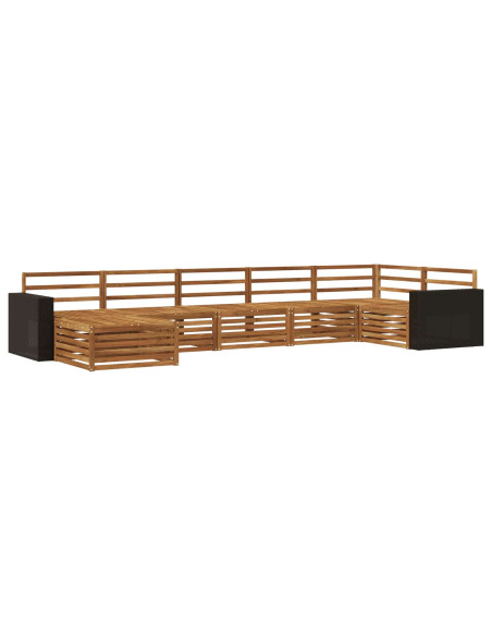 Set di divani da esterno 7 pcs Naturale
