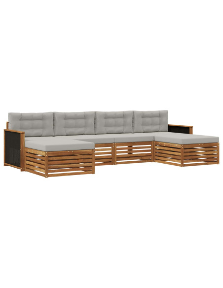 Set divani con cuscino 6 pcs Legno di Acacia Massello