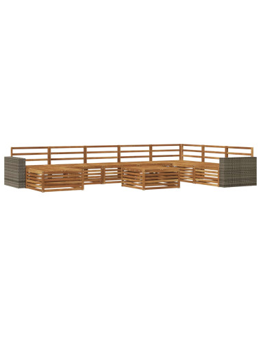 Set di divani da esterno 9 pcs Naturale