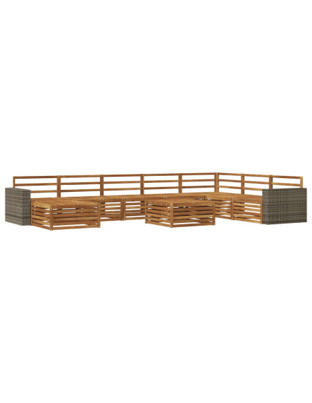Set di divani da esterno 9 pcs Naturale