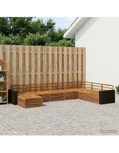 Set di divani da esterno 8 pcs Naturale