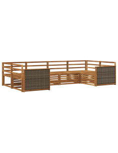 Set di divani da esterno 6 pcs Naturale