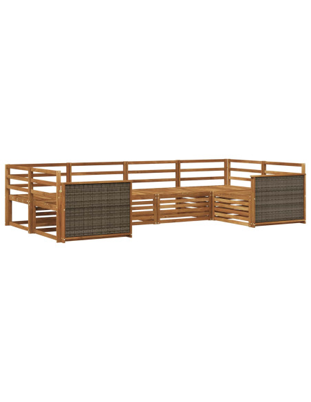 Set di divani da esterno 6 pcs Naturale