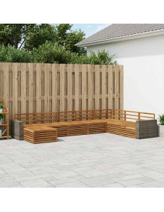 Set di divani da esterno 8 pcs Naturale